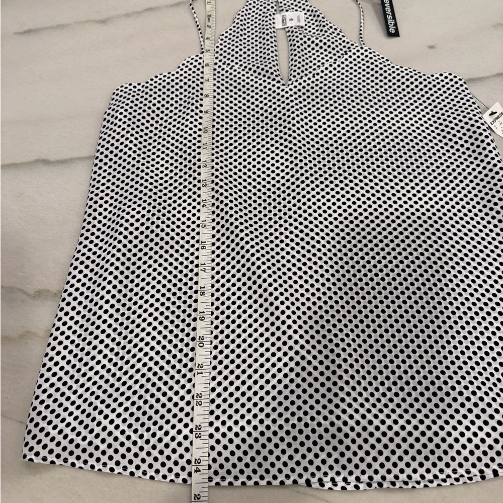 Express Barcelona Cami Size XS White Black Polka Dot Top NWT - Picture 6 of 10